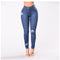 Pantalones Denim Slim Rotos Temperamento Oscuro
