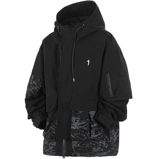 Chaqueta Impermeable con Capucha y Bolsillos Funcionales para Hombre - Image 3