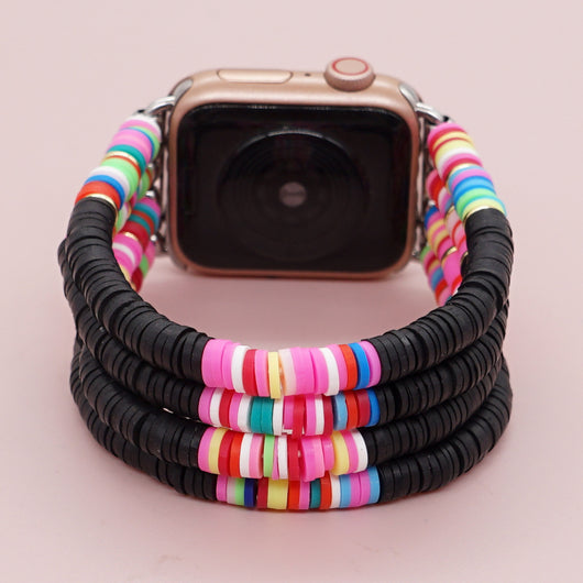 Correa de Reloj Artesanal en Cerámica Suave - Diseño Multicolor Negro - Image 16