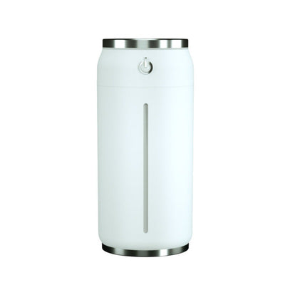 Black mini USB car humidifier shaped like a soda can, with a silver top and power button, and a white water level indicator. - Image 14