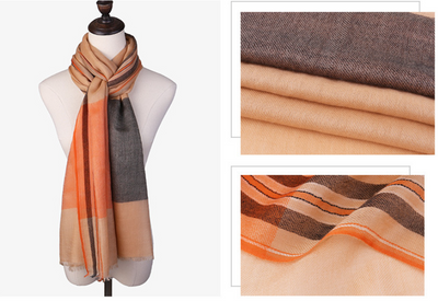 Bufanda Larga Cuadriculada con Flecos para Otoño e Invierno - Image 5