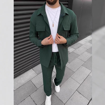 Traje Casual de Pana para Hombre - Camisa y Pantalón Coordinado