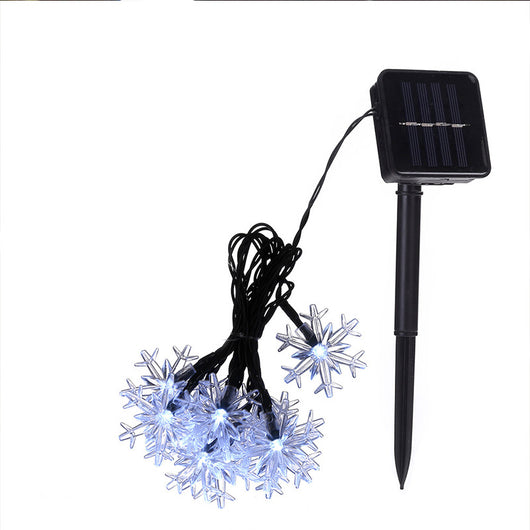 Guirnalda Solar de Copos de Nieve LED para Decoración Navideña - Image 8