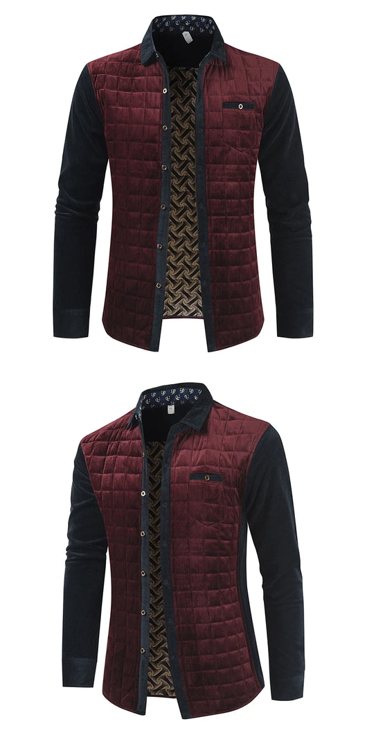 Abrigo de Cuadros en Bloques de Color para Hombre - Image 4