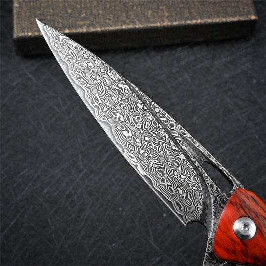 Cuchillo Plegable de Defensa Personal con Acero Damasco VG10 de Alta Dureza - Image 7