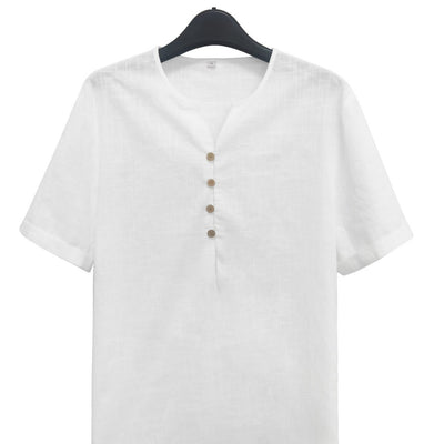Playera Ligera Blanca de Manga Corta para Hombre - Image 5