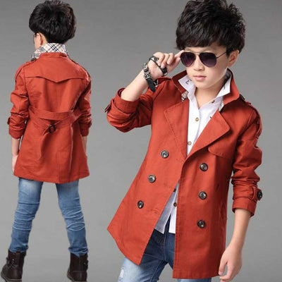 Abrigo Trinchera Casual de Largo Medio para Niños - Image 3