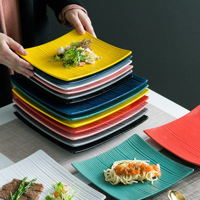 Plato de Cerámica Estilo Nórdico para Carne y Cena