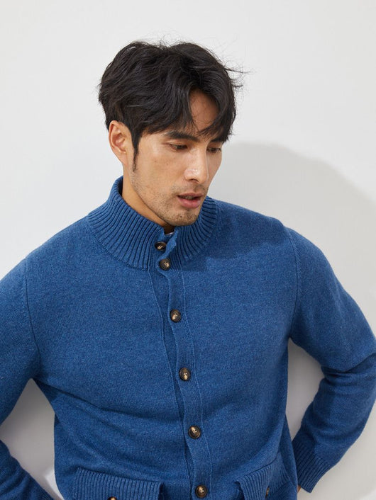Cardigan de Cashmere Tejido Casual Manga Larga para Hombre - Image 5