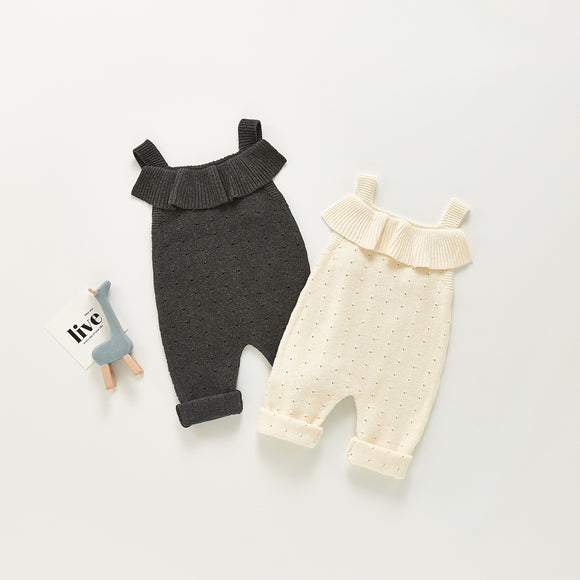 Mameluco Tejido de Lana y Algodón para Bebé Niña