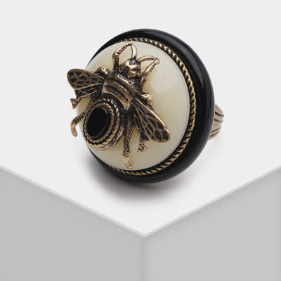 Anillo Vintage de Ágata Natural con Abeja para Hombre y Mujer - Image 9