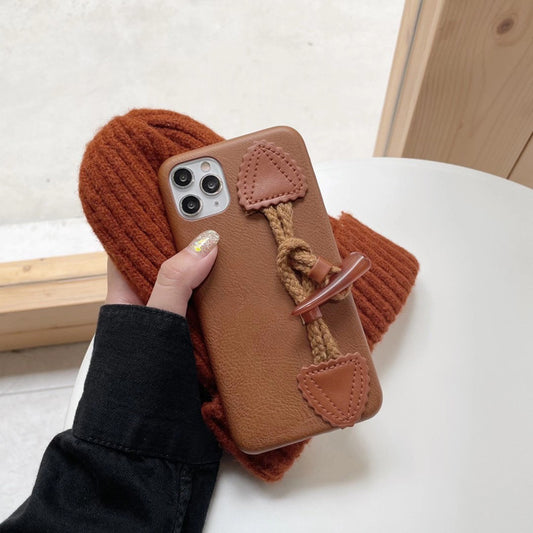 Funda de Cuero Suave para Celular - Botón Cuerno Otoño Invierno - Image 2