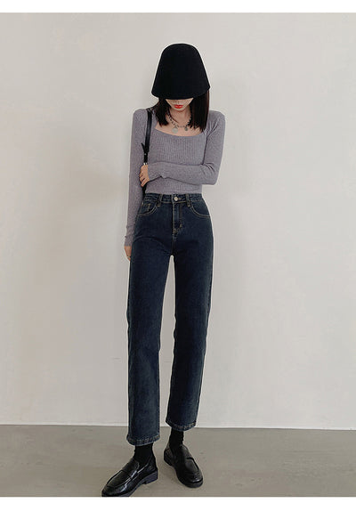Pantalones Vaqueros Cintura Alta Slim Fit Negro para Mujer - Image 13
