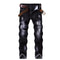 Pantalones Vaqueros Stretch Rotos con Detalles Bordados para Hombre