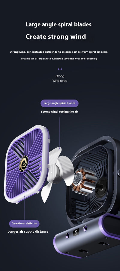 Ventilador de Escritorio Oscilante Recargable de Larga Duración - Image 12