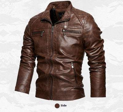 Chaqueta de Cuero PU Moderna con Bolsillos para Hombre - Image 26