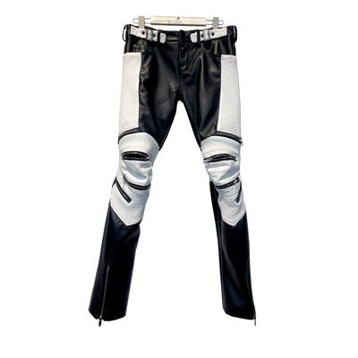 Pantalones de Cuero Gamuza Slim Fit con Cierre - Diseño Vanguardista para Hombre - Image 11