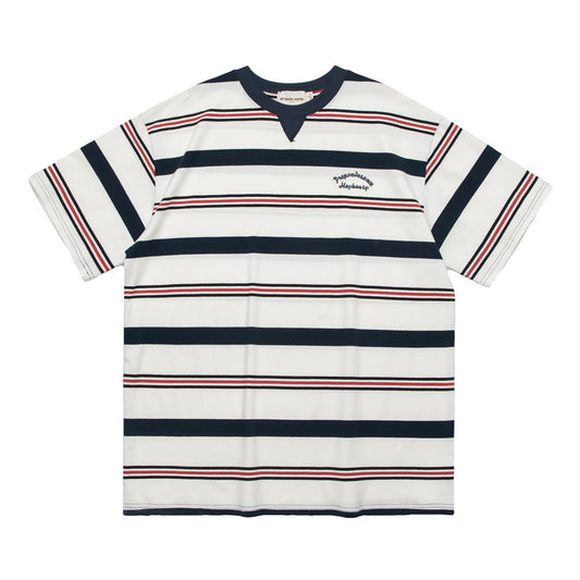 Camiseta Manga Corta con Rayas Contrastantes para Hombre