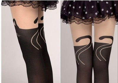 Medias Largas Estilo Harajuku con Diseño de Gato Kawaii - Image 12