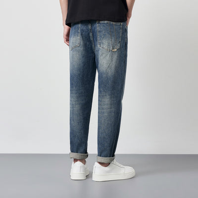 Pantalones Vaqueros Rectos Lavados Versátiles para Hombre - Image 4