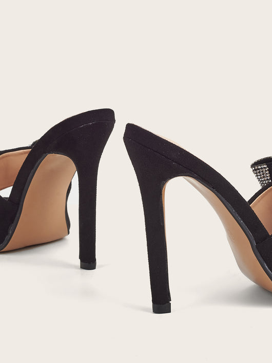 Sandalias Tacón Stiletto con Moño y Strass Brillantes - Image 10