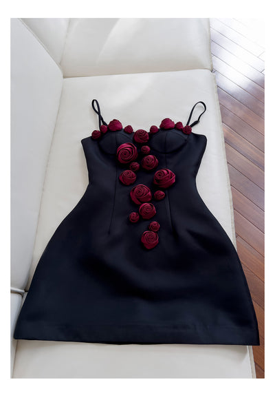 Falda Suspender Estilo Socialité Francesa con Cintura Ajustada y Flores - Image 8