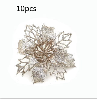 Flores Navideñas Artificiales con Brillo - Adornos para Árbol de Navidad y Decoración del Hogar - Image 32