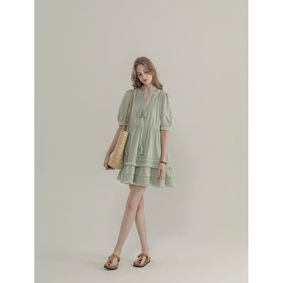 Vestido Clásico de Manga Corta y Cuello Redondo - Image 10