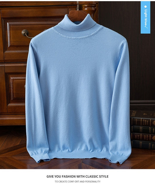 Suéter Cuello Alto para Hombre Otoño Invierno - Abrigo Interior Versátil - Image 33