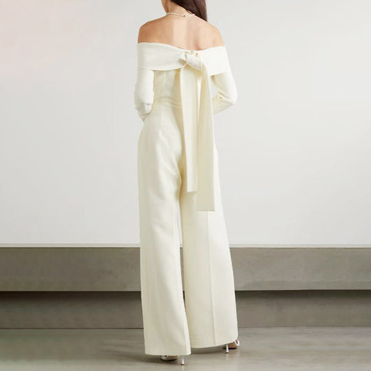 Jumpsuit Elegante Hombro Descubierto con Cuello - Cintura Alta Efecto Adelgazante - Image 10