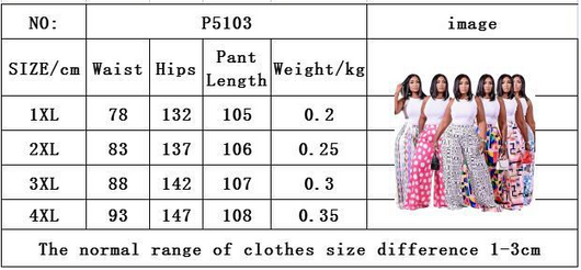 Pantalones Anchos Estampado Floral Geométrico con Cintura Elástica para Mujer - Image 8