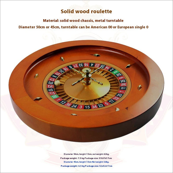 Ruleta de Madera Maciza Profesional - 50cm o 45cm con Plataforma Metálica