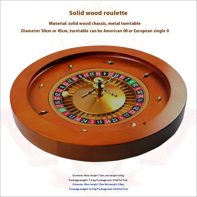 Ruleta de Madera Maciza Profesional - 50cm o 45cm con Plataforma Metálica - Image 2