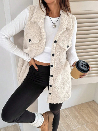 Chaleco Cardigan de Botones Abiertos en Felpa Premium - Image 11