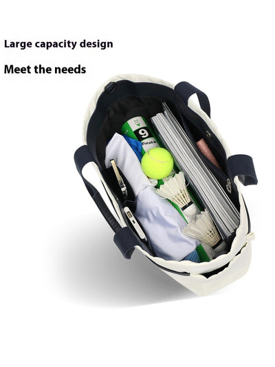 Bolso Deportivo de Lona a Rayas para Raqueta de Tenis y Playa - Image 8