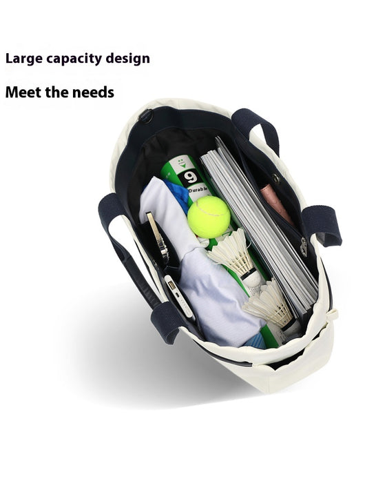 Bolso Deportivo de Lona a Rayas para Raqueta de Tenis y Playa - Image 8
