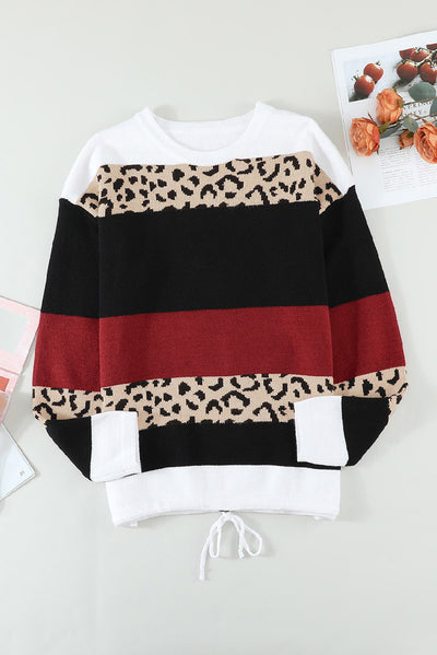 Suéter de Punto con Estampado Leopardo y Bloques de Color - Image 12