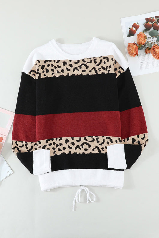 Suéter de Punto con Estampado Leopardo y Bloques de Color - Image 12