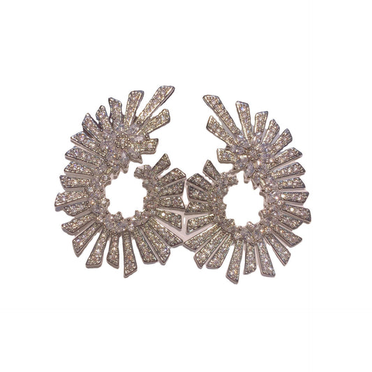 Aretes de Plata 925 Flor Simétrica Elegancia OL Minimalista