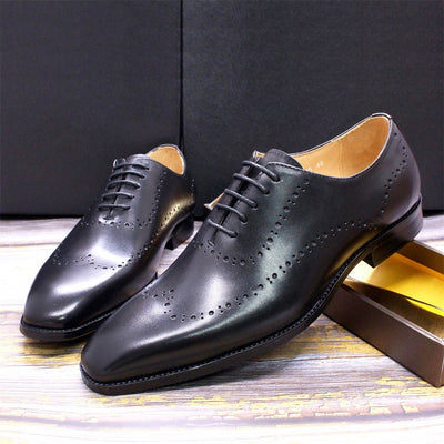 Zapatos Oxford de Cuero Grabados para Hombre - Estilo Brogue Británico - Image 13