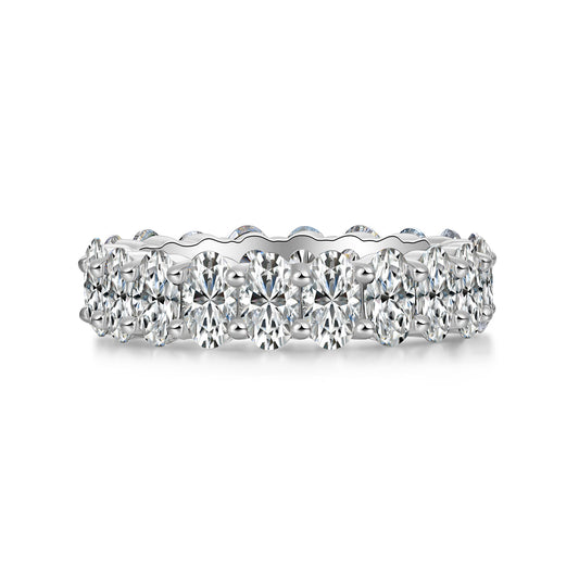 Anillo de Boda Luó Shén - Moissanita Ovalada Premium en Plata S925 y Platino