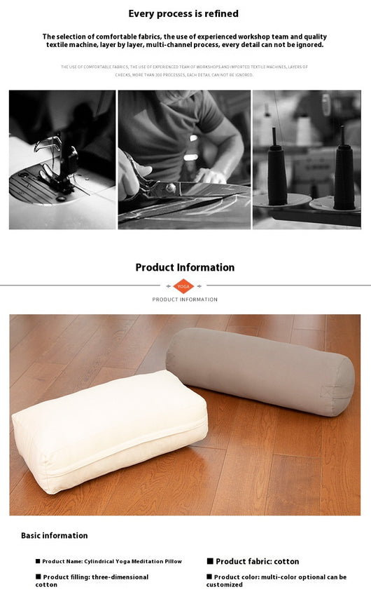Almohada Cilíndrica de Yoga Suave y Removible - Soporte Cómodo para Descanso - Image 9