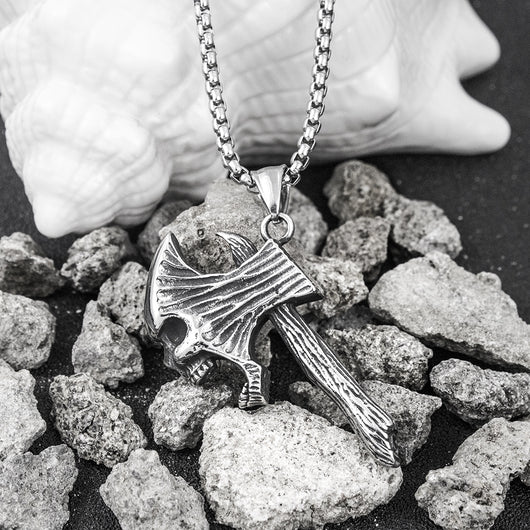 Anillo de Acero Inoxidable Calavera Tomahawk Retro para Hombre - Image 9