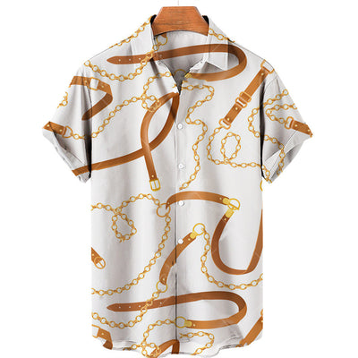Playera Manga Corta Hombre Cadena Oro 3D Digital - Image 12