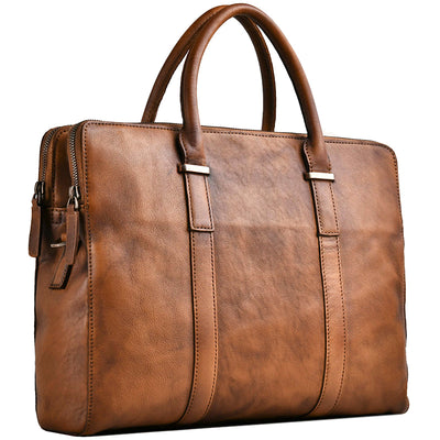Maletín de Cuero Curtido al Vegetal para Hombre - Estilo Ejecutivo y Casual - Image 5