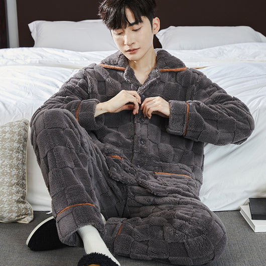 Pijama Hombre Franela Jacquard Forrado Térmico Cómodo - Image 4