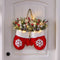 Guirnalda Navideña con Forma de Guante y Flores Simuladas para Puerta y Ventana
