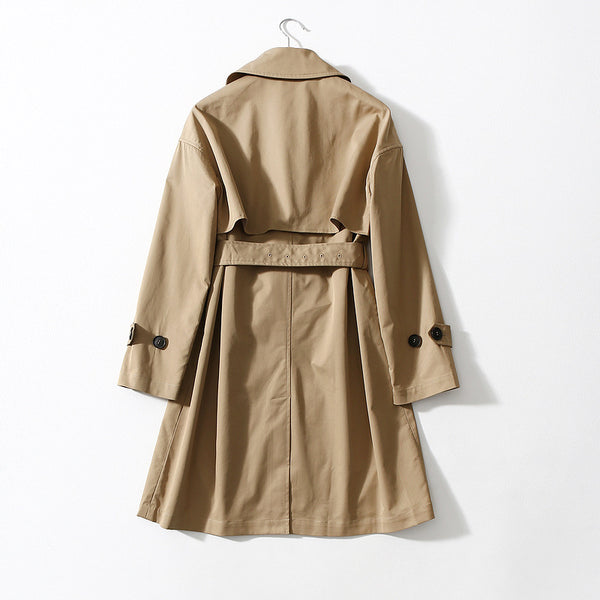 Chaqueta Cortavientos Larga Mujer con Cinturón - Abrigo Elegante Hasta la Rodilla