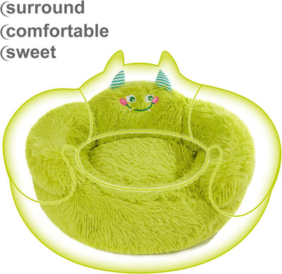 Cama Donut Acogedora para Perros y Gatos Pequeños - Diseño Suave con Borde Elevado - Image 6