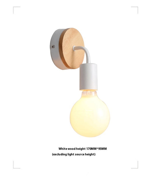 Lámpara de Pared Minimalista en Madera Maciza y Hierro para Dormitorio - Image 8